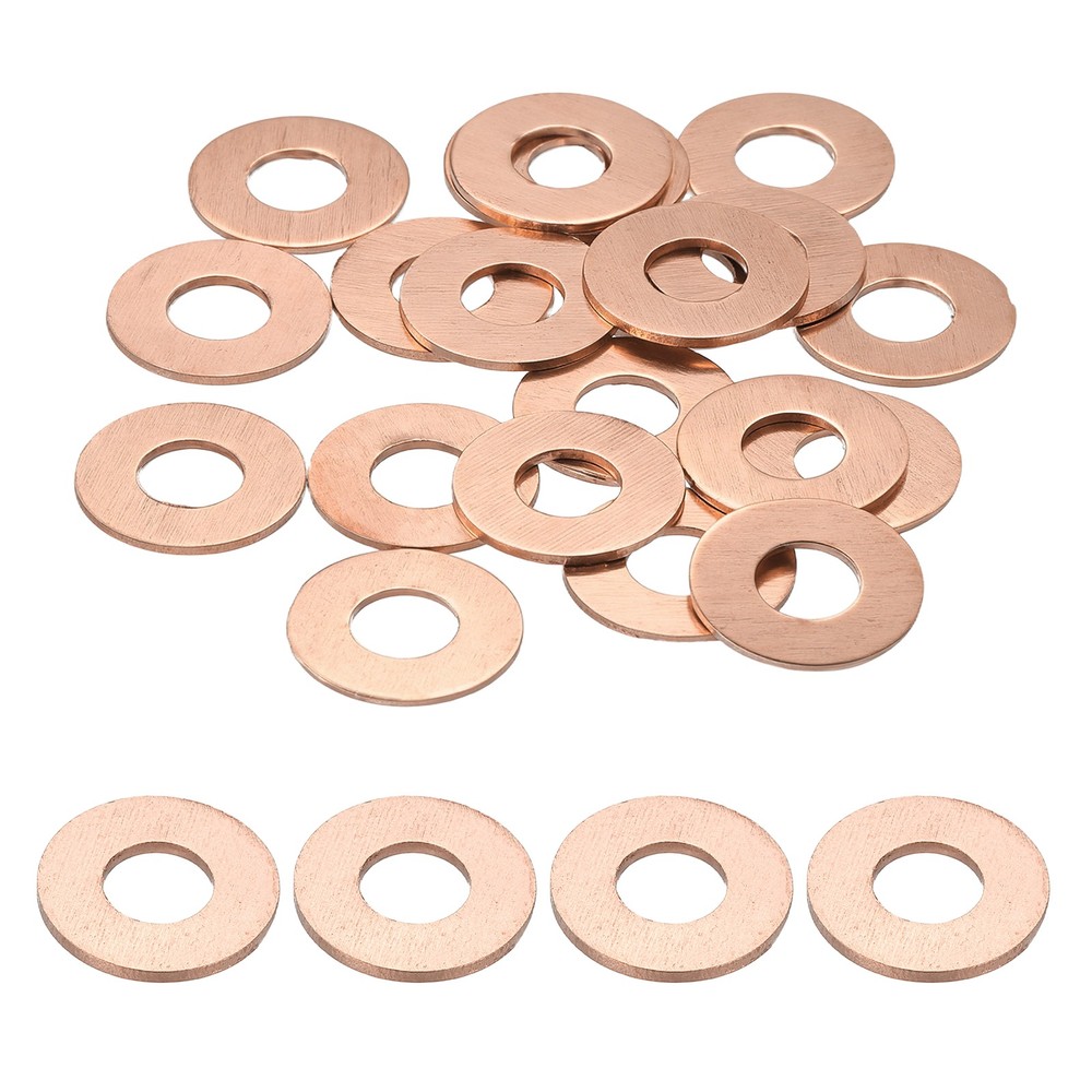 66pcs Copper Flat Washers M5x9x1mm Sealing Ring Plug Gaskets