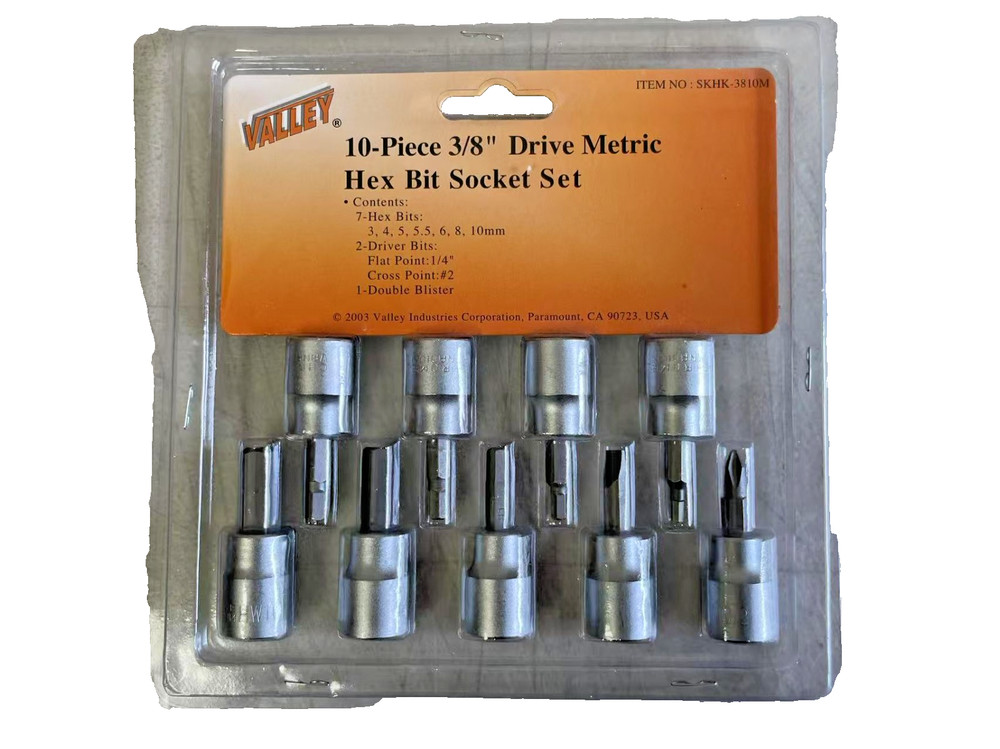 10Pc 3/8'' Drive Metric Hex Bit Socket Set
