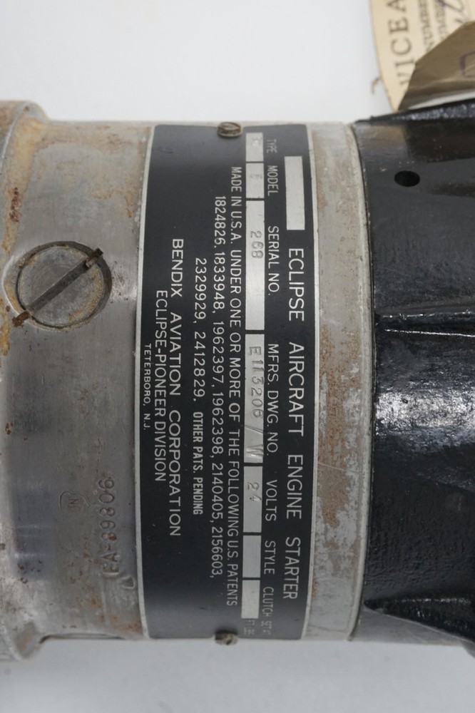 Bendix Eclipse Vintage Aircraft Starter (24 Volt), P/N: E-113206 / 840-3-A