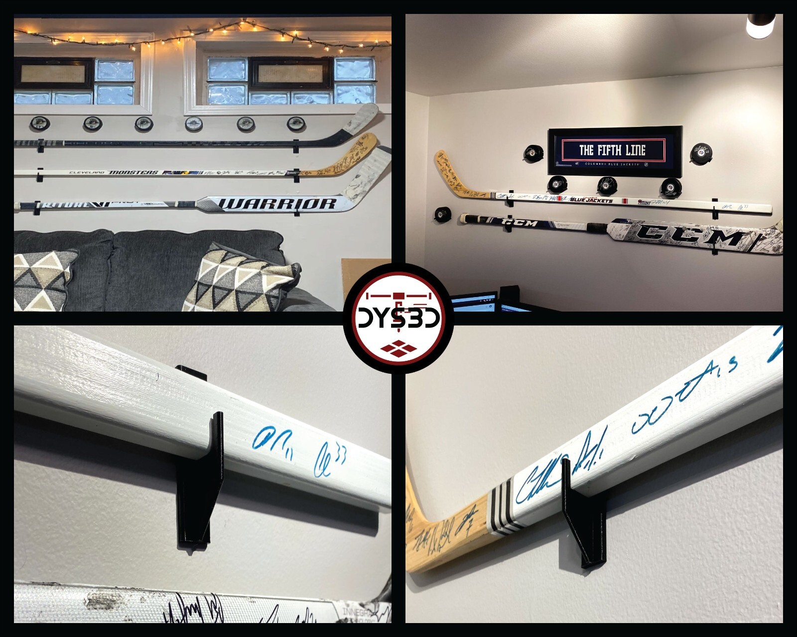 Hockey Skater Stick Wall Display Holder