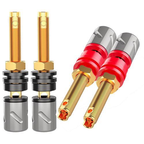 HiFi Copper Binding Post Amplifier Banana Plug Terminal Speaker Socket Connector