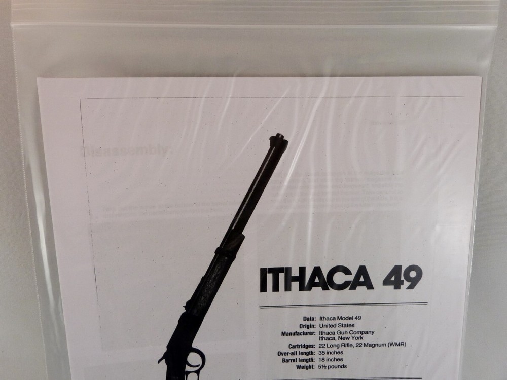 ITHACA 49  22 & 22WMR RIFLE BREAK DOWN INSTRUCTION KIT