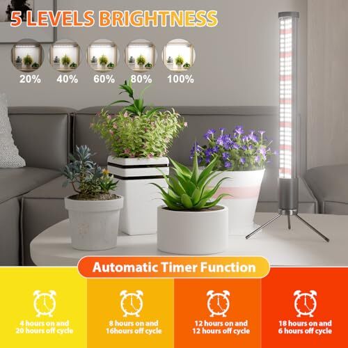 Grow Lights for Indoor Plant, 6000K Full Spectrum Plant Lights for Indoor
