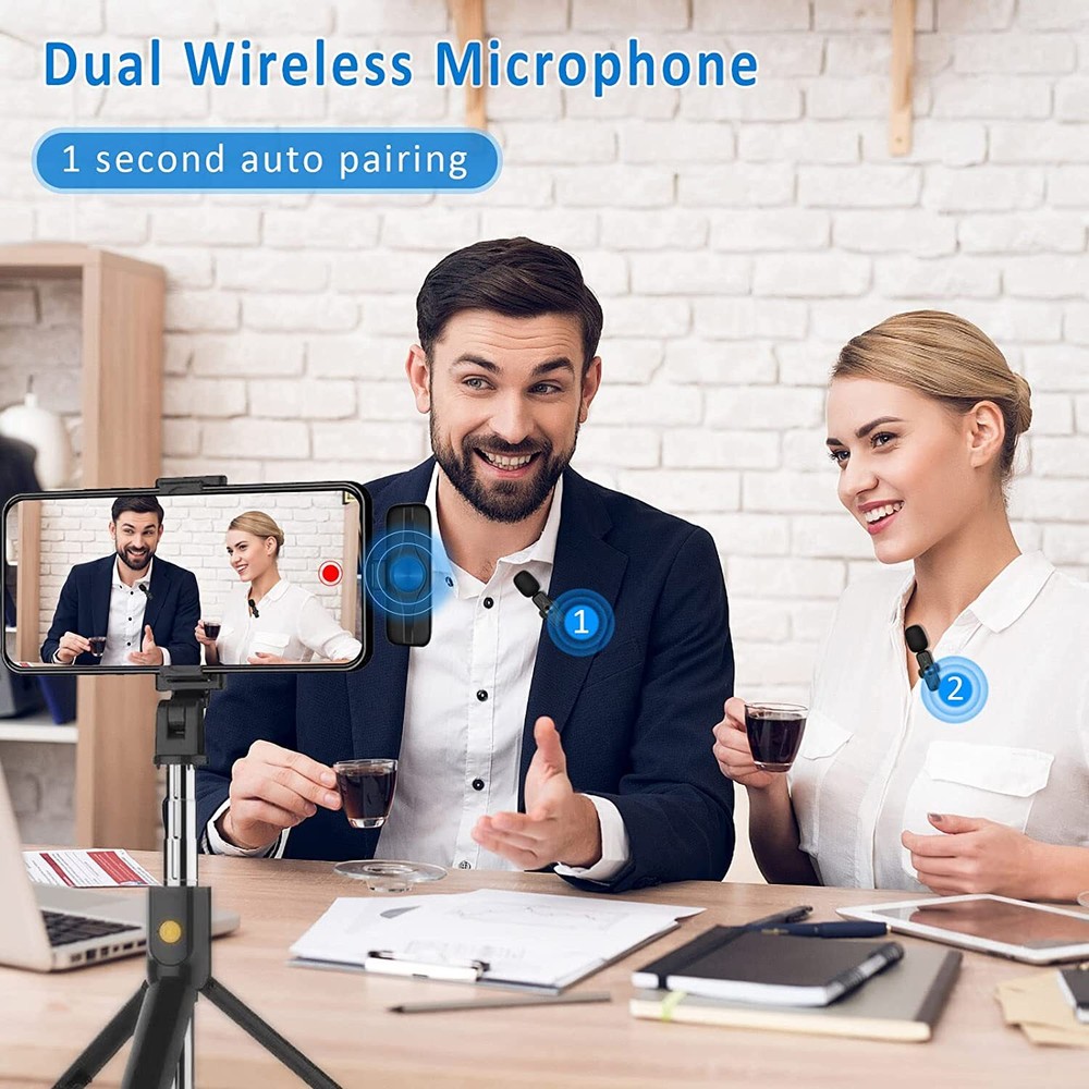 Lavalier Microphone Wireless Audio Video Recording Mini Mic For Android/iphone