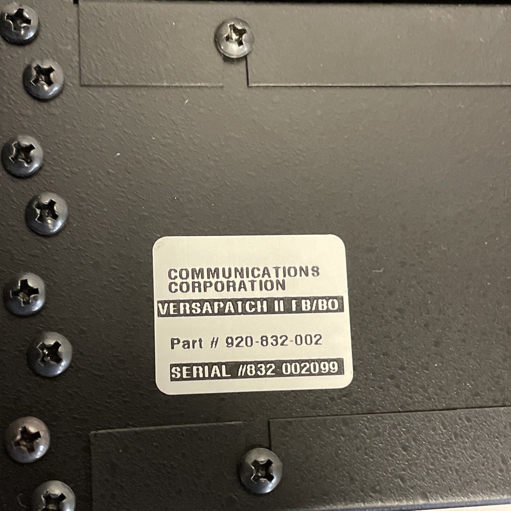 24x2 Audio Patch Bay Panel Rack Mount - COMMUNICATIONS CORPORATION - VERSAPATCH