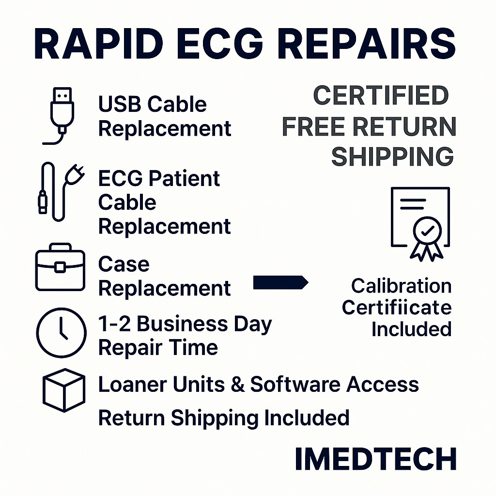 Midmark IQecg Repair Service Case and USB Cable Replacement Upgrade