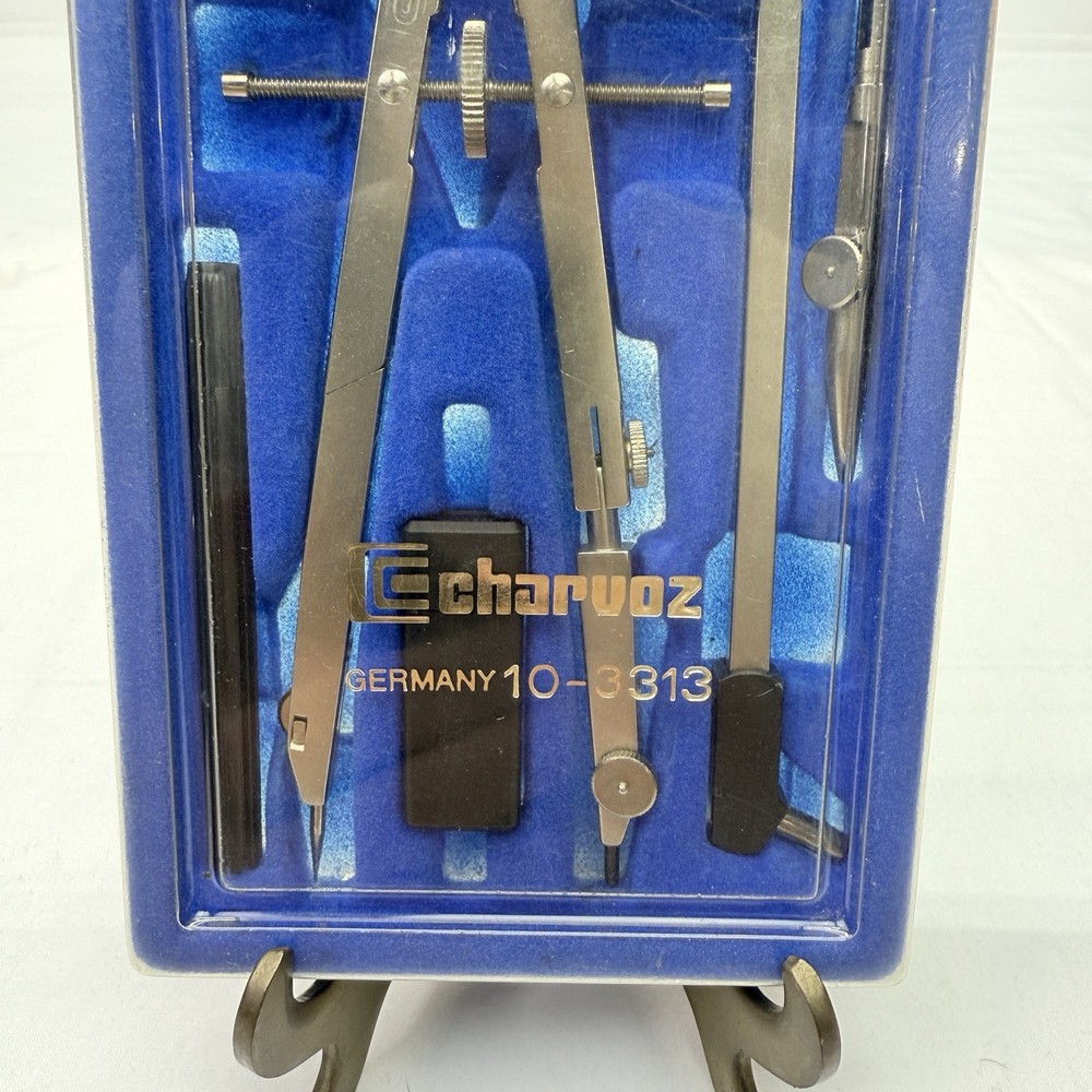 Charvoz 10-3313 Compass Drafting Instruments Set With Case Germany
