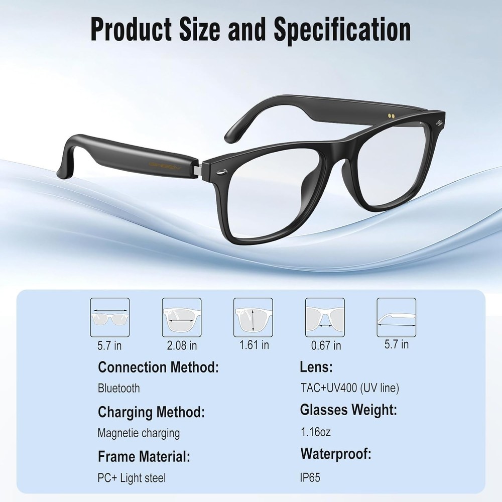 Multilingual Bluetooth Smart Glasses - 164 Languages