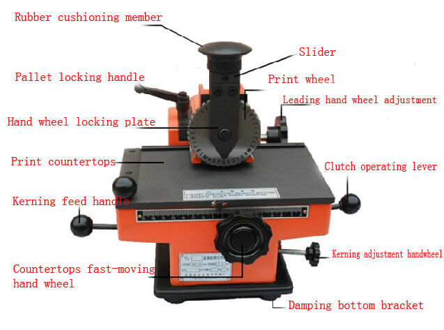 Semi-Automatic Label Marking Machine Nameplate Metal Tag Stamping Printer 6mm