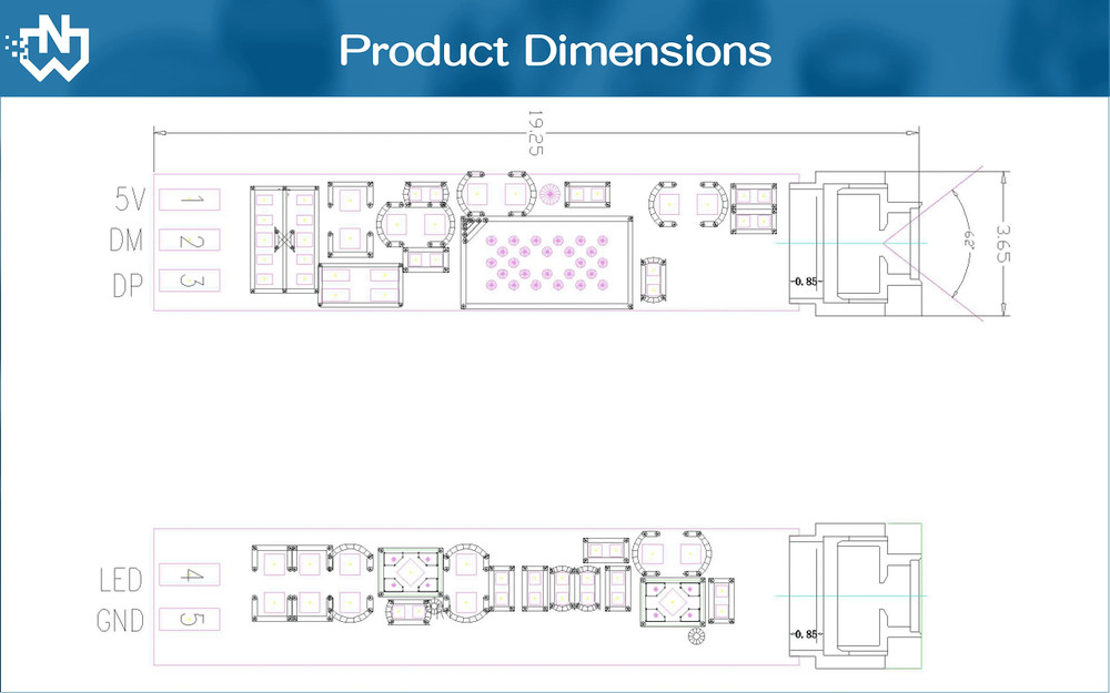 3.9mm 3in1 USB Endoscope Inspection Camera 720P USB Borescope Camera Module