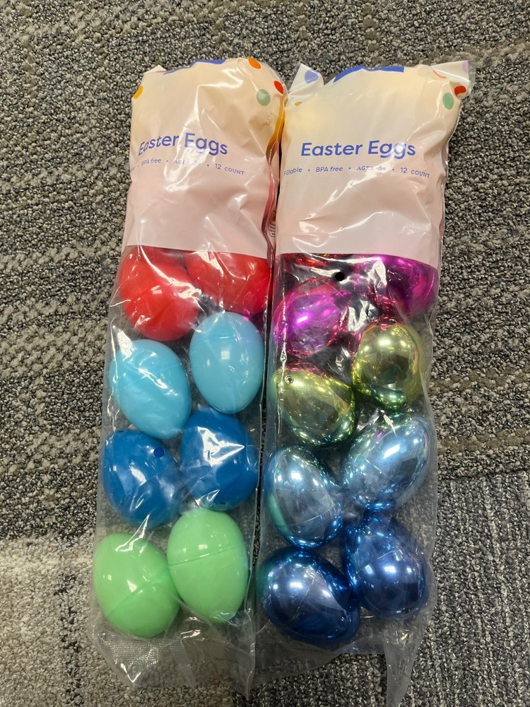 Plastic Easter Eggs - 12 eggs in each package