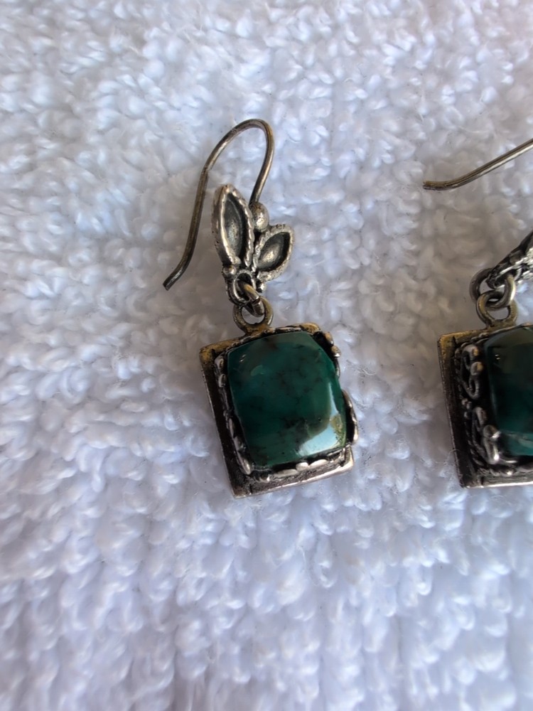 Silver Chrysocolla Tanzanite Dangle Earrings