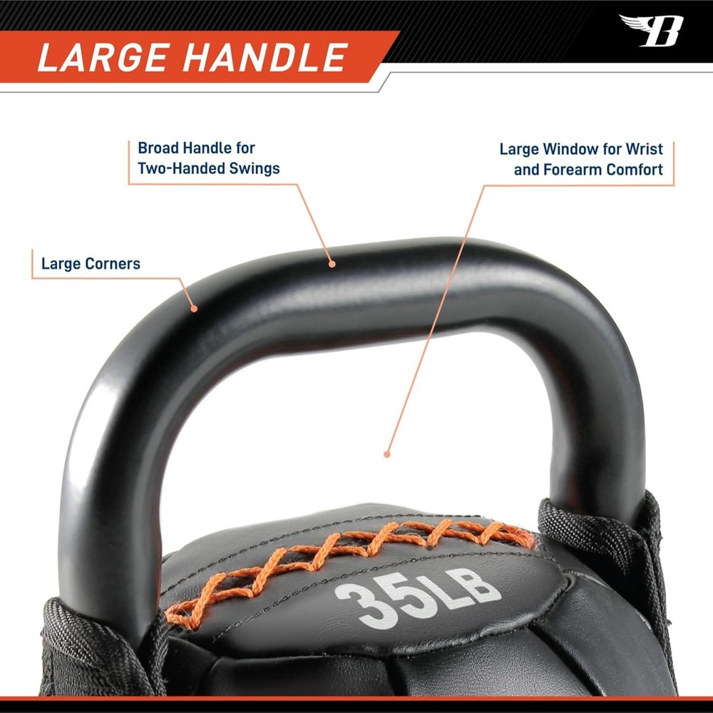Bionic Body Soft Kettlebell 35 lbs - Safe Ergonomic Design for Core Training