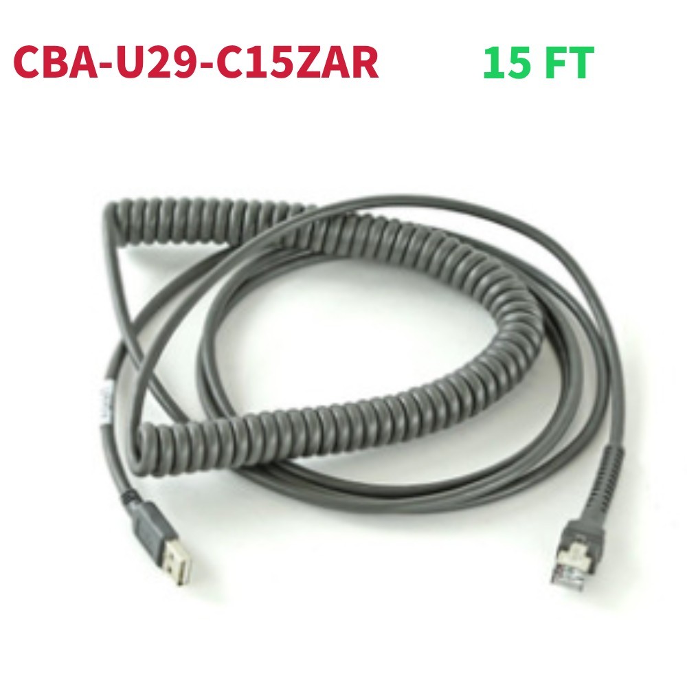 CBA-U29-C15ZAR 15 FT ZEBRA BARCODE SCANNER SHIELDED USB CABLE