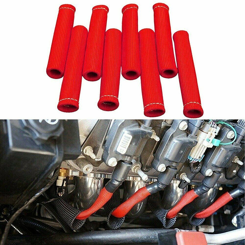 8 Spark Plug Boot Protector 2500° Spark Plug Heat Sleeve Wire Covers Header Boot