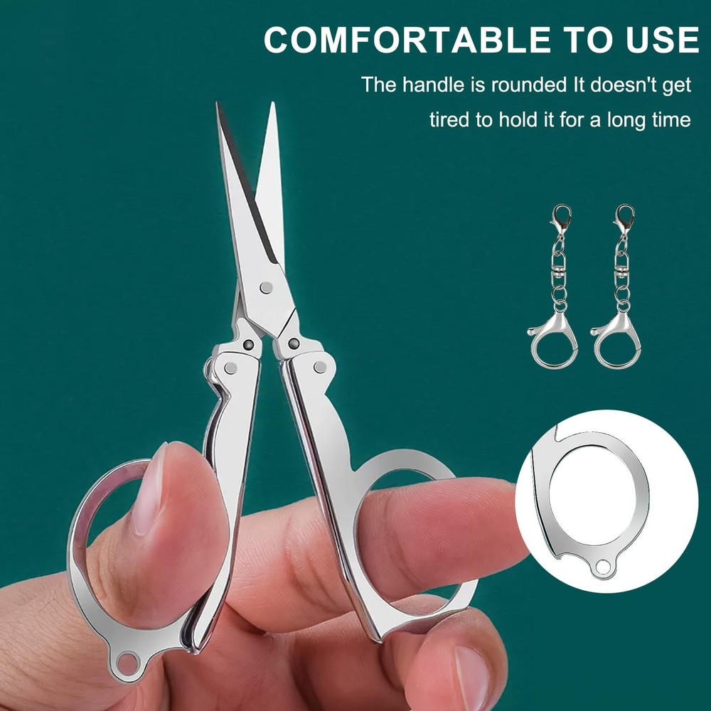 4pc Small Folding Scissors, With Key Chain, Portable - Mini Scissors For Trav...