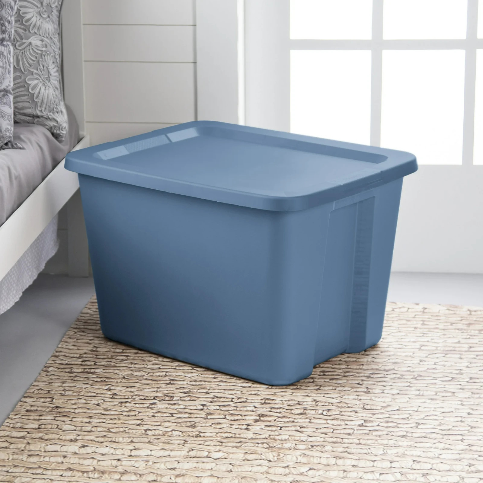 Sterilite 18 Gallon Plastic Storage Tote Bin with Snap-on Lid