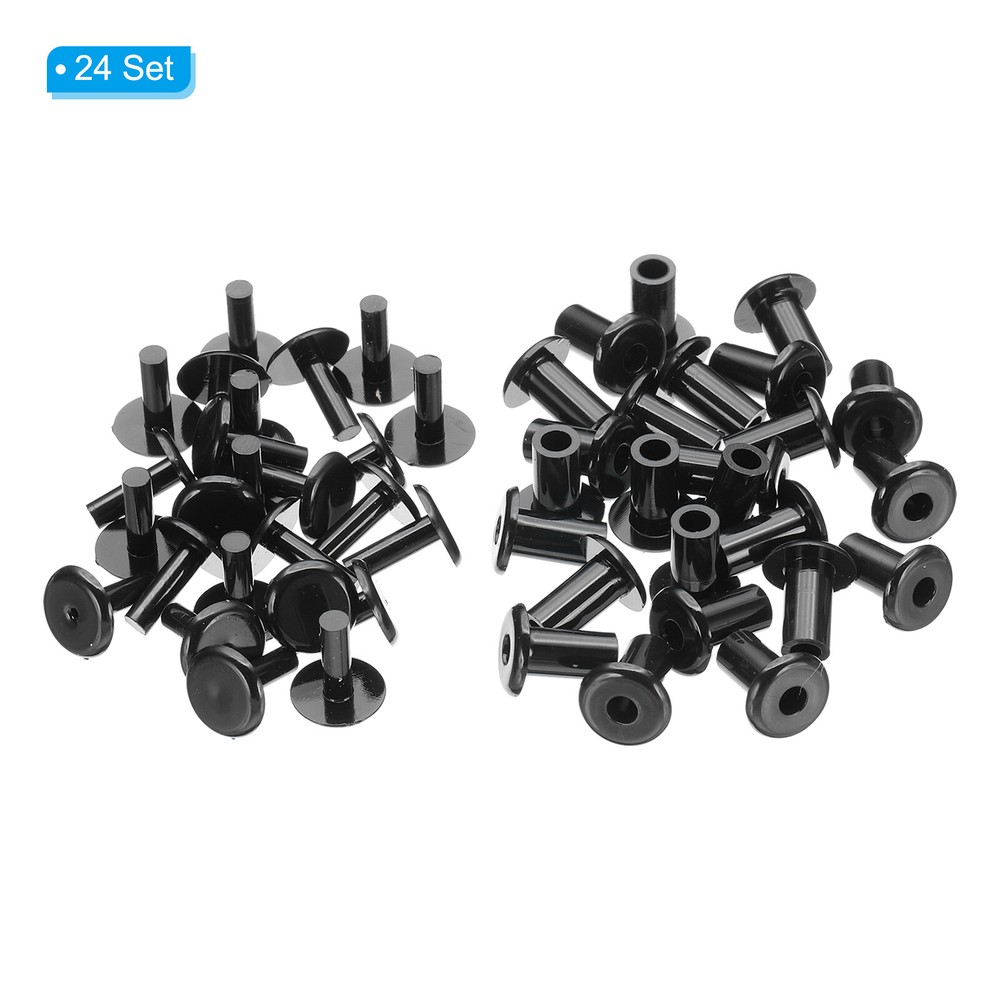 M5*10mm Plastic Binding Post, 24 Sets Plastic Chicago Screws Binding Screw Black