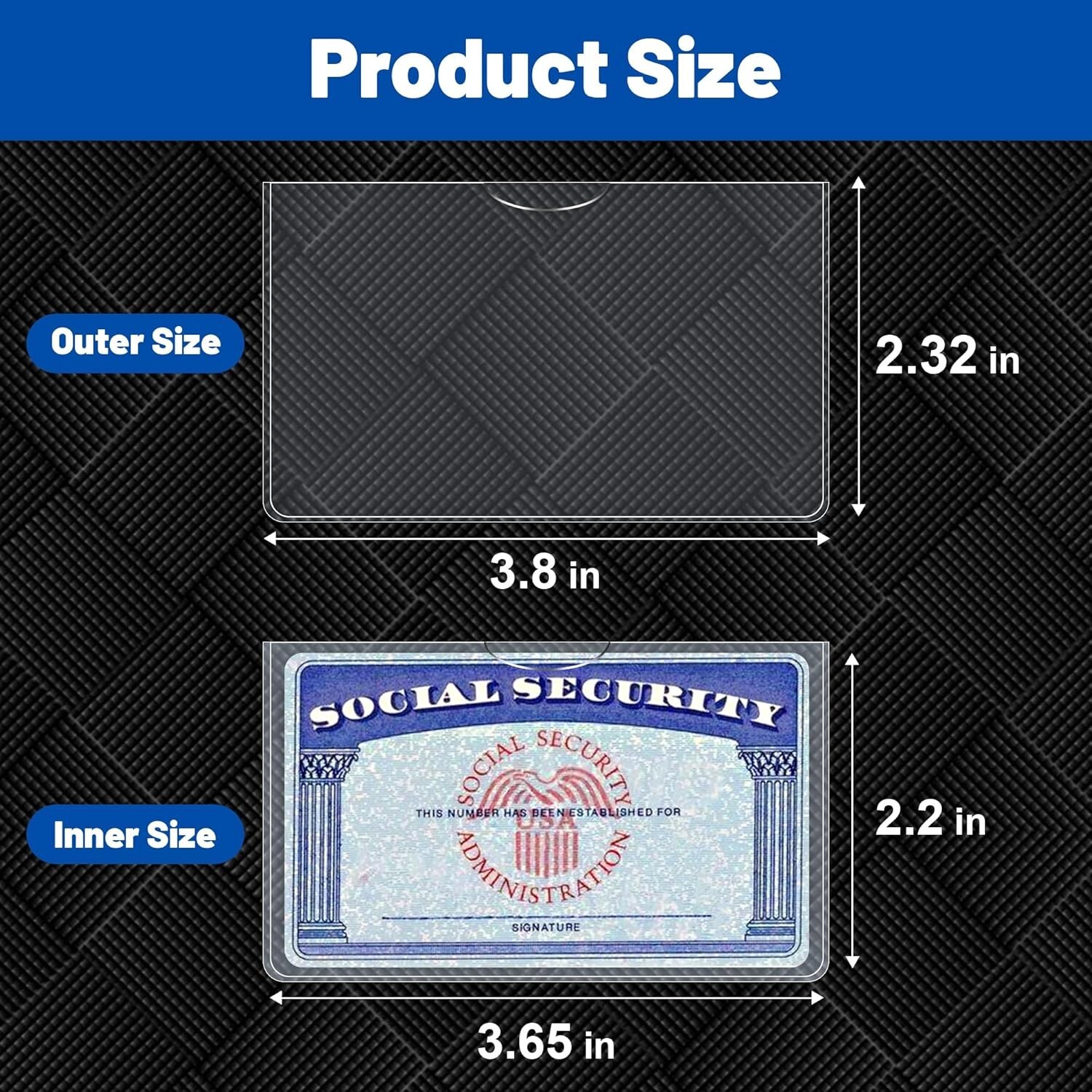 6 Pack Social Security Card Protector Sleeves/New Medicare Card Protector Sleeve