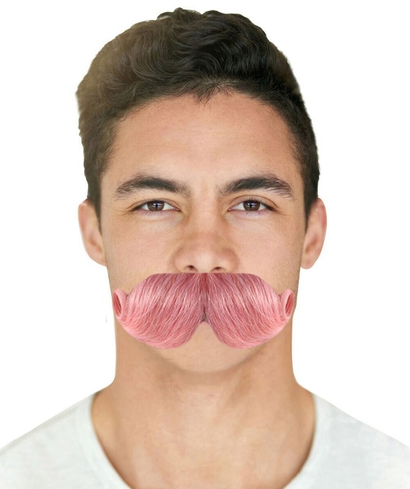 Mens Moustaches, Pink , M-1052