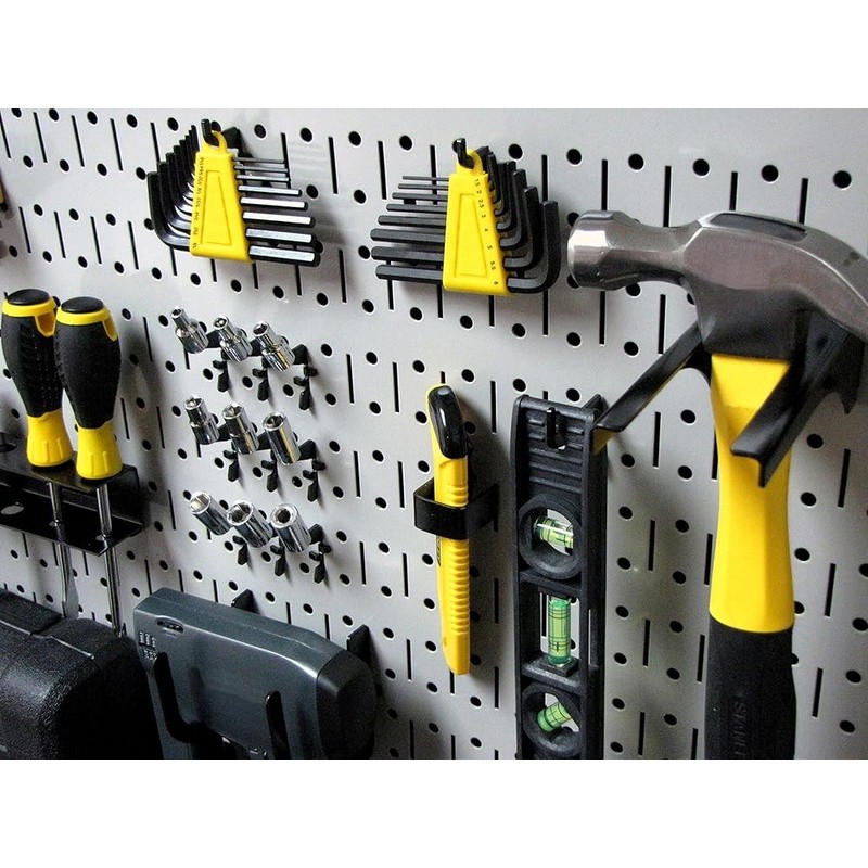 Metal Pegboard Value Pack Horizontal Storage Organizer Easy Install Tool System
