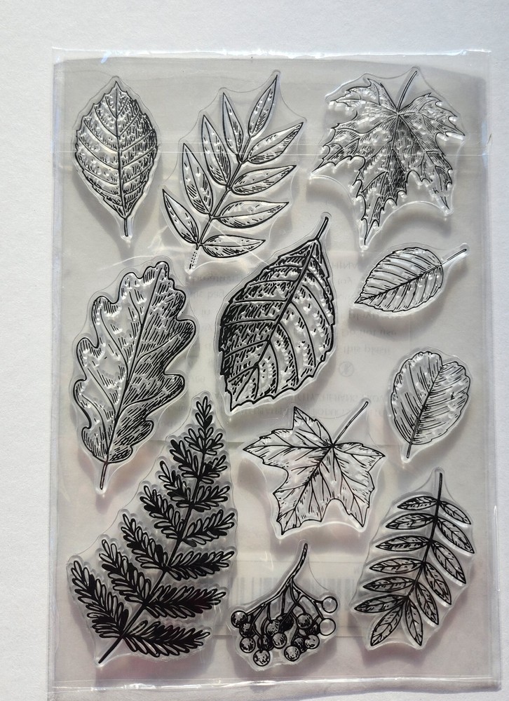 Leaf prints - Fall rubber stamp set 4x6"