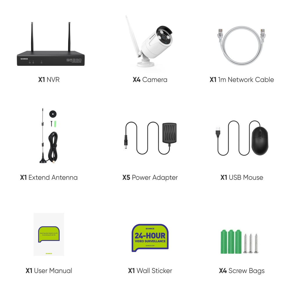 SANNCE Wireless 5MP Security IP Camera System 8CH NVR Two Way Audio AI Detection