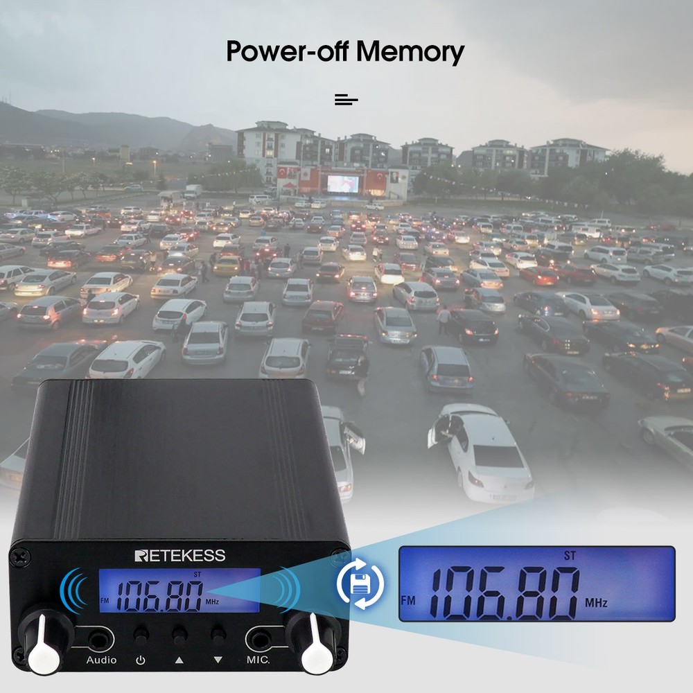 Retekess TR508 FM Transmitter Broadcast Stereo Radio Station 30 Receiver Meeting