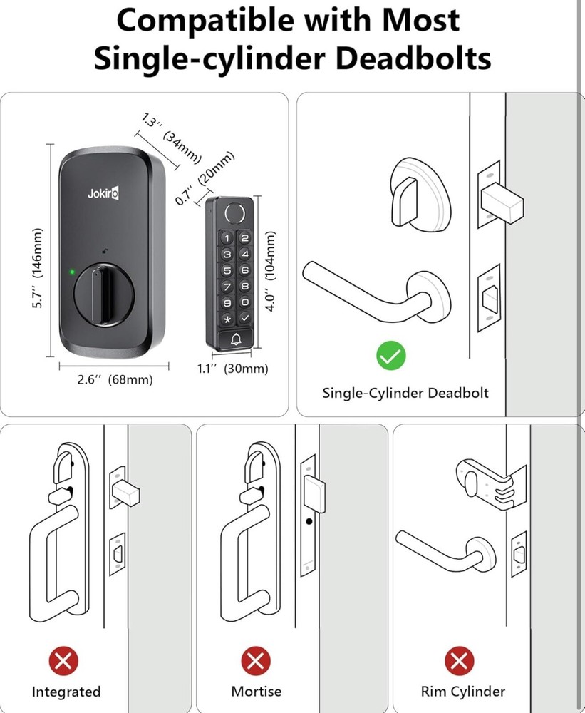 Jokiro WiFi Smart Lock with App Control