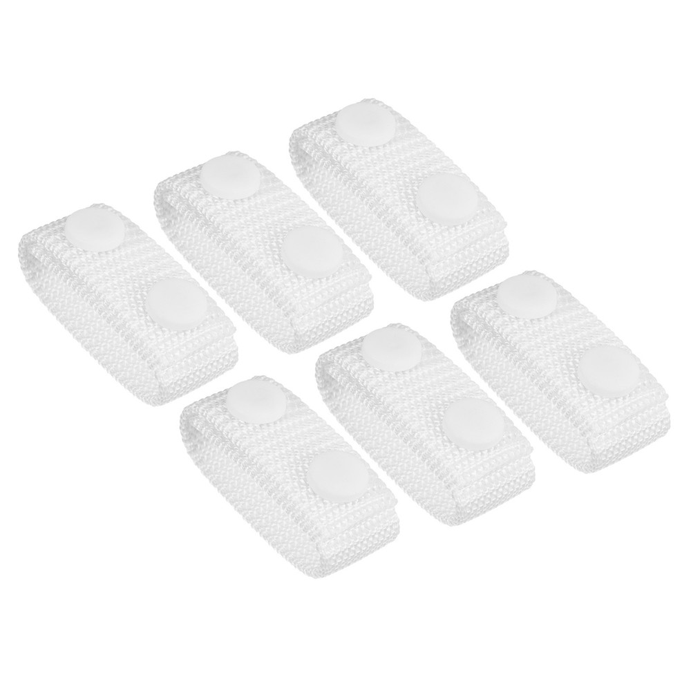 Belt Keeper 6Pcs Nylon Webbing Loop Holder with Double Snaps White