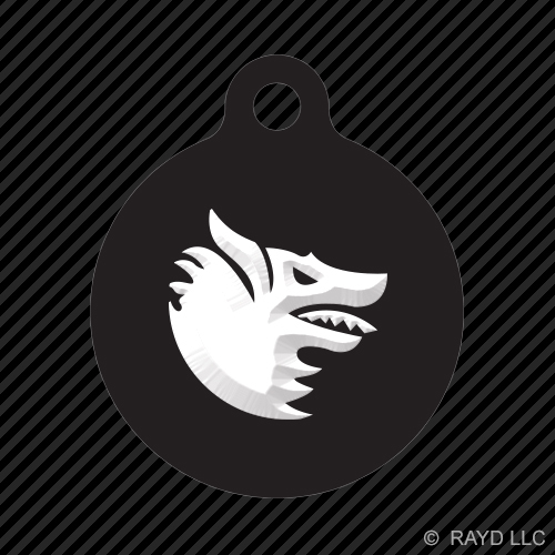 Squadron VF-1 Wolfpack Keychain Round with Tab dog engraved many colors