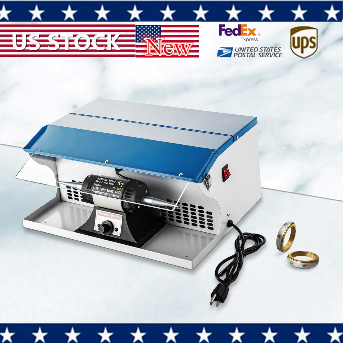 Dust Collector Bench Top Polisher Polishing Buffing Machine Jewelry Making 500W