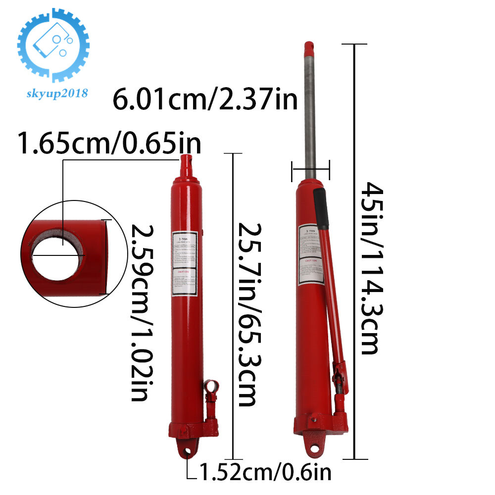 6600lbs Long Manual Hydraulic Jack Single Pump Engine Lift Cherry Picker