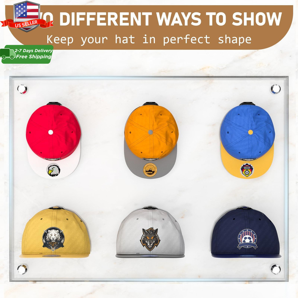 22pcs Baseball Hat Rack Wall Mount Super Strong Hat Rack Display Hooks for Wall
