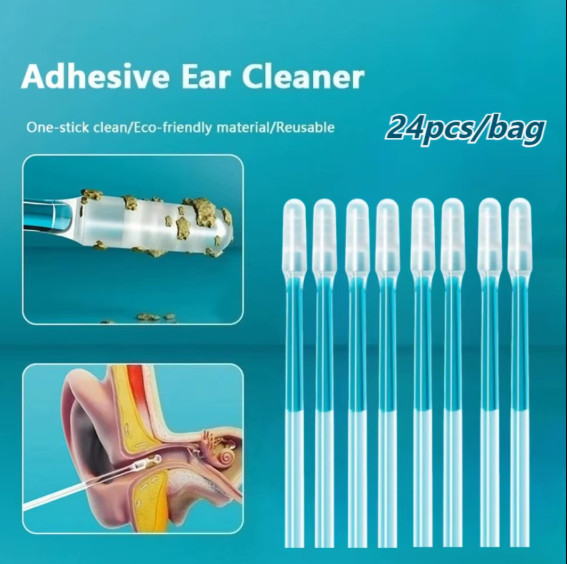 24PCS Disposable Silicone Sticky Ear Wax Remover Cleaner Kids Adults S/L