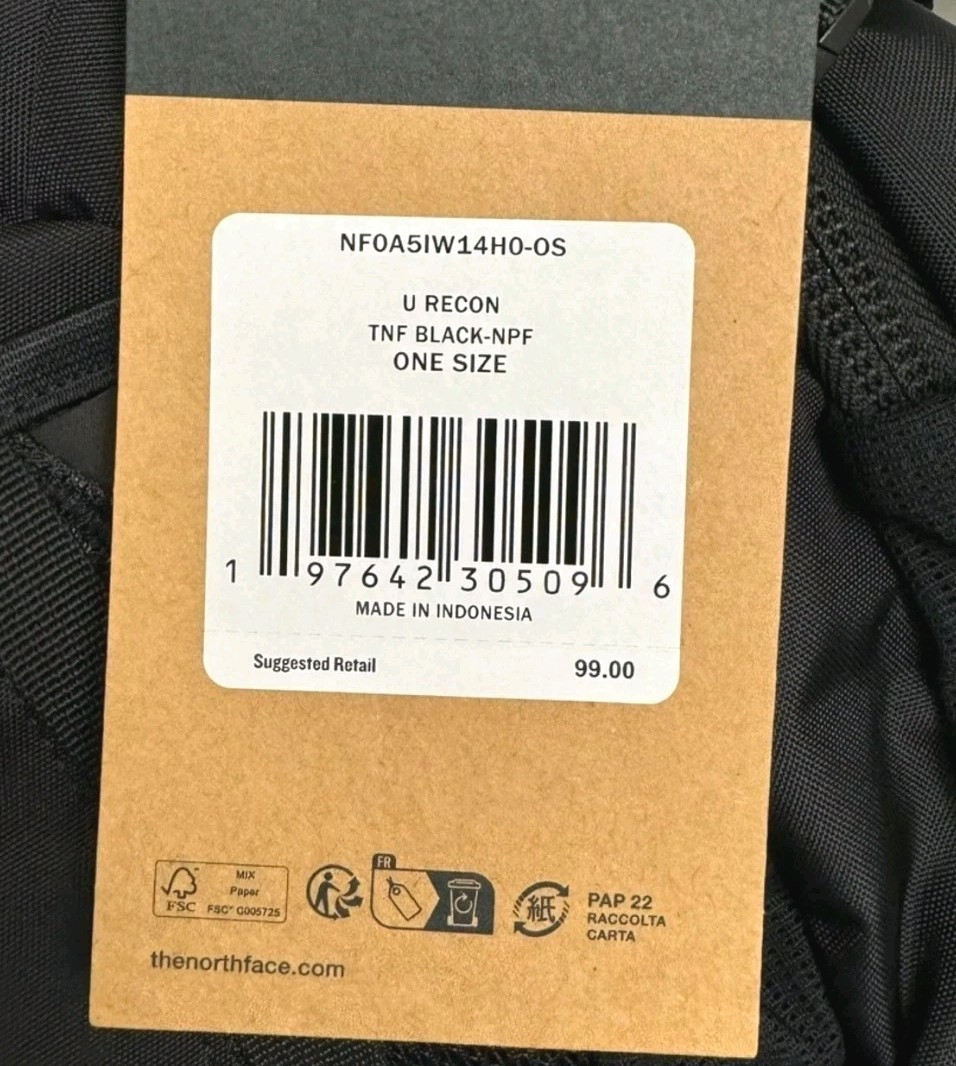 THE NORTH FACE ADULT Unisex Recon 30 Liter Backpack, TNF BLACK Original $ 99