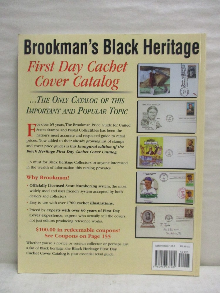 Brookman Black Heritage First Day Cachet Cover Catalog 1st Edition Softcover