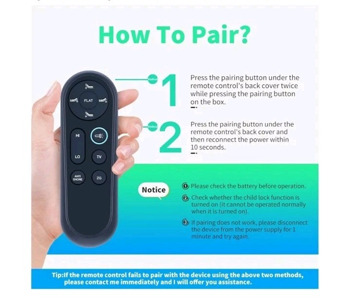 Replacement Remote Control for Boyd Sleep Full Body Incline Adjustable Bed...