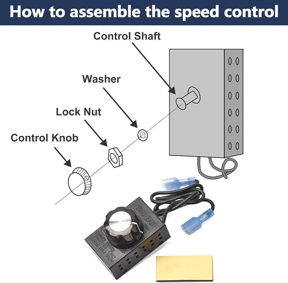 Hiorucet Fireplace Thermostat & Rheostat Variable Speed Control Switch for Unive
