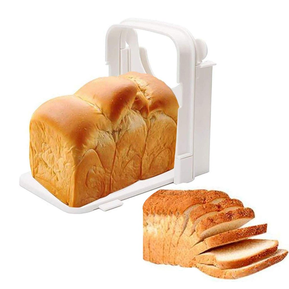 Fastwolf Bread Slicer,Adjustable Toast Slicer Cutting Guide /, White