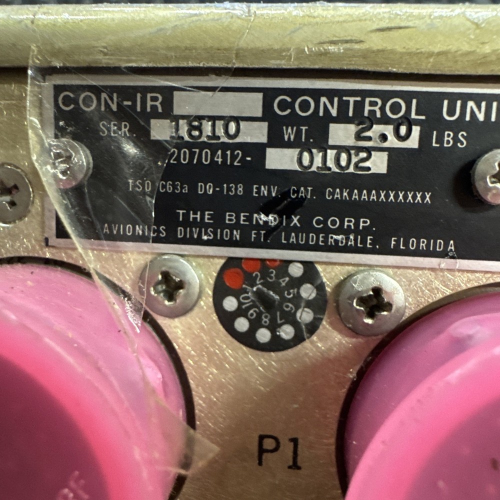 Bendix Aircraft Weather Radar Control Panel P/N 2070412-0102 bin17