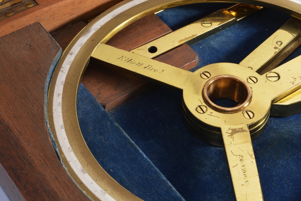Antique Compass Station Pointer, Navigation Tool, London, Naval, Victorian 1890s