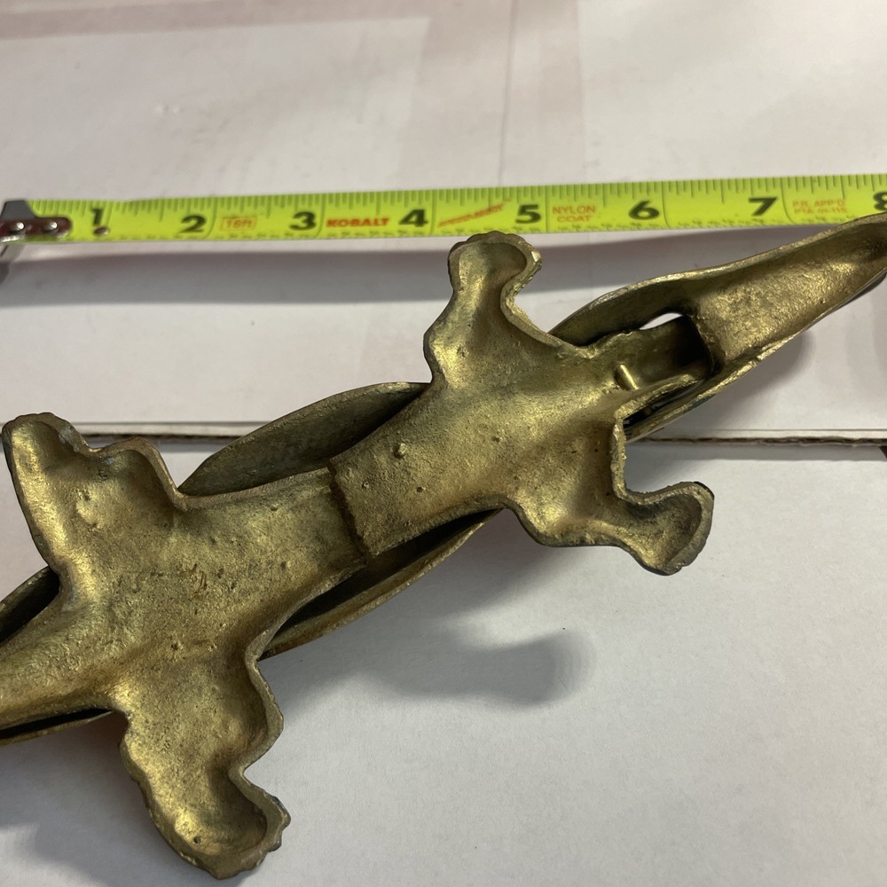 Broken Vintage Brass Alligator Nutcracker