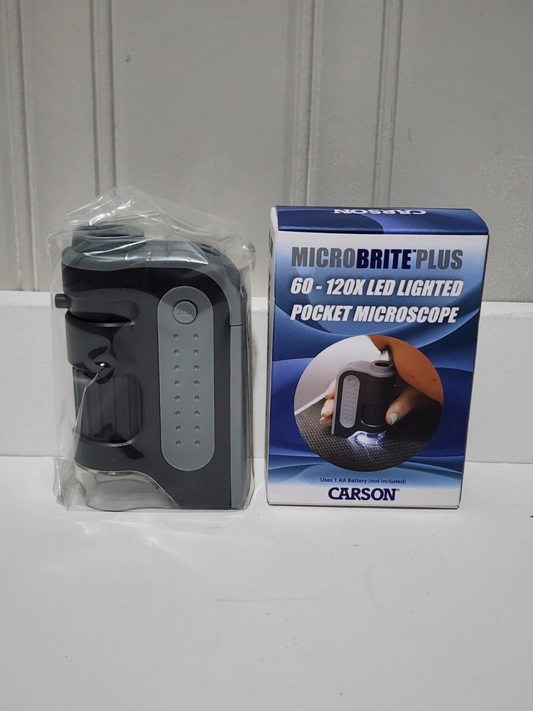 Carson MicroBrite Plus 60x - 120x LED Lighted Zoom Pocket Microscope