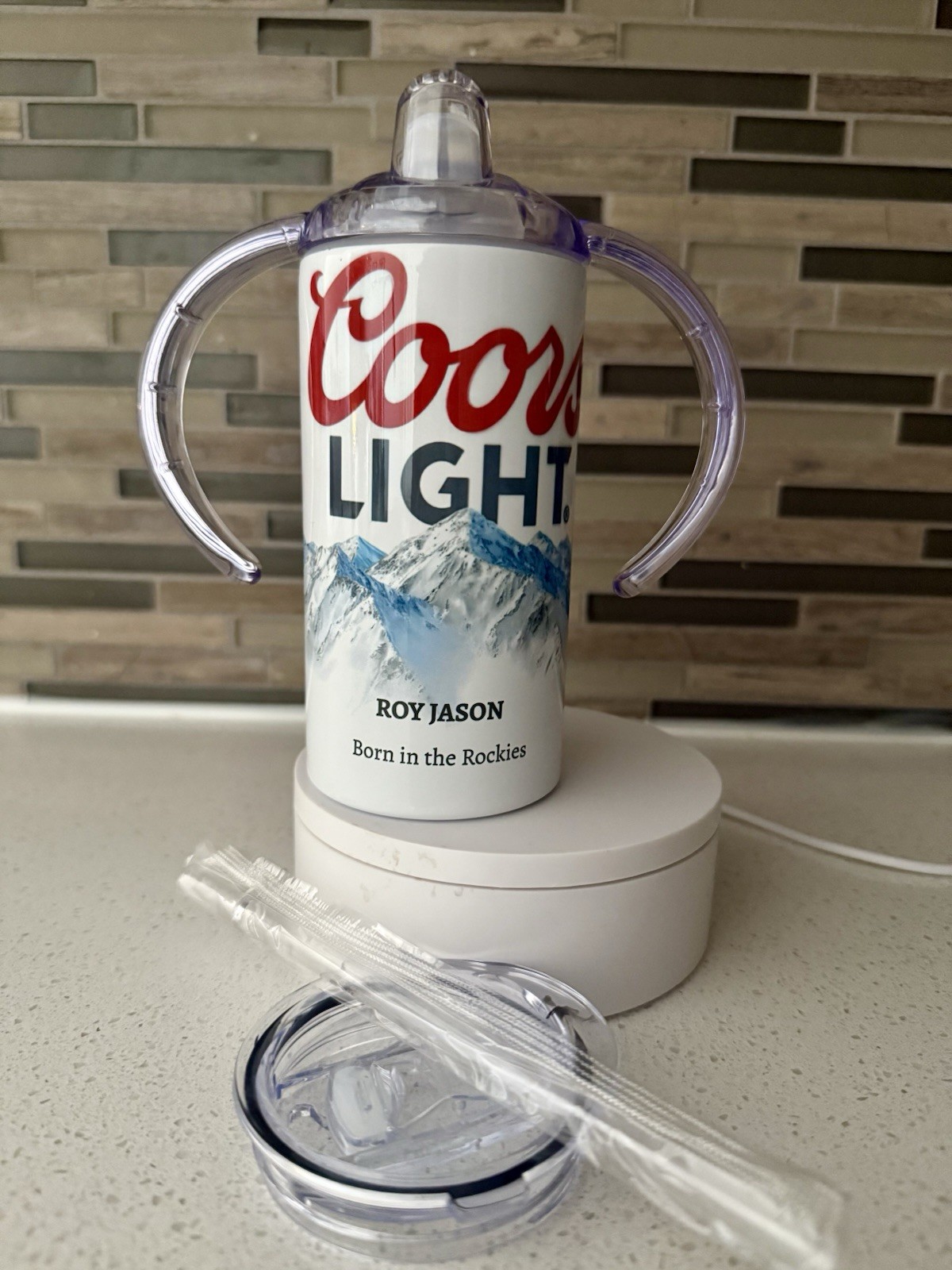 Coors Light Kids Sippy Cup – 12oz Stainless Steel – Funny & Functional!