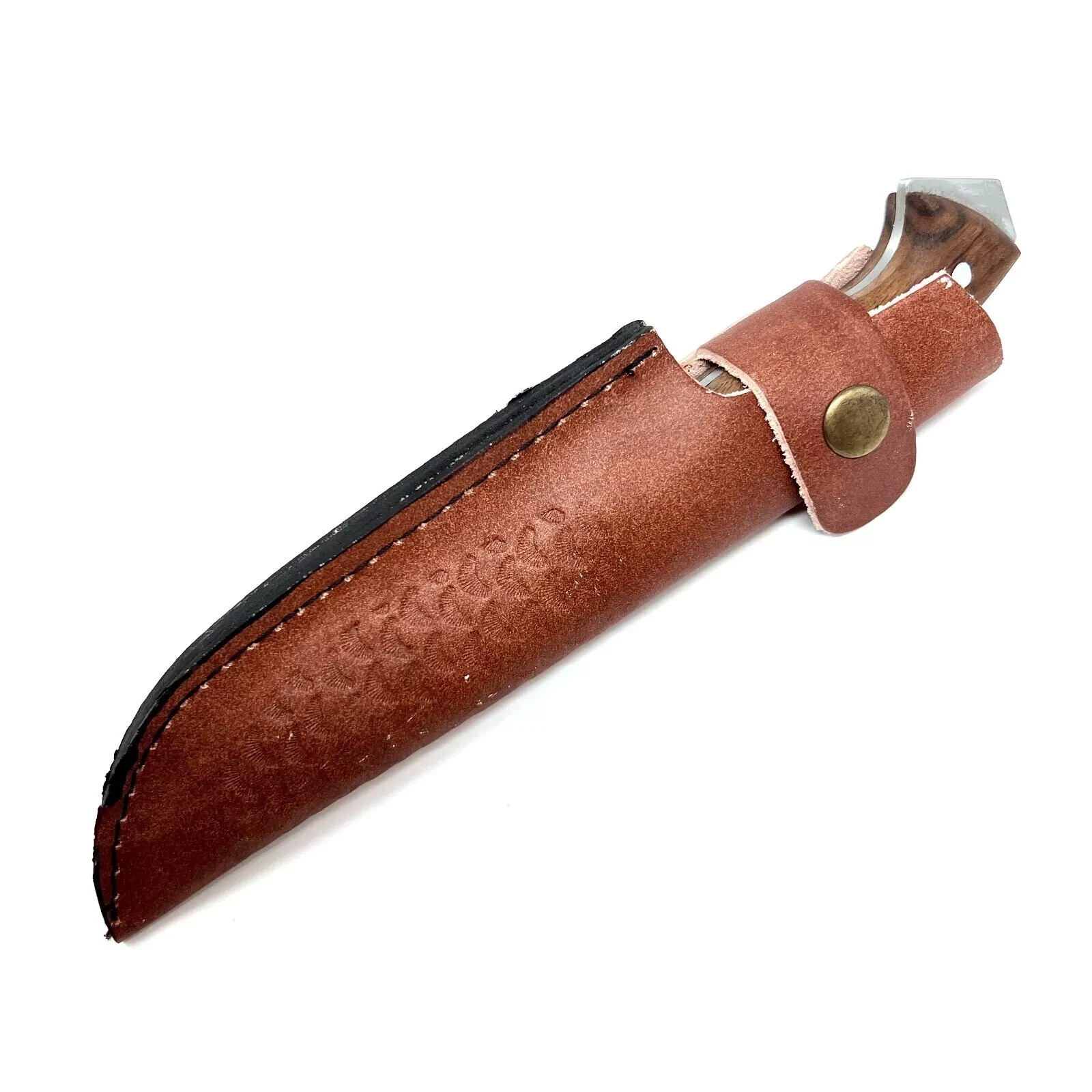 OHIY Handmade Bushcraft Knife 4116 German Steel 4-1/4in Blade, Leather Sheath