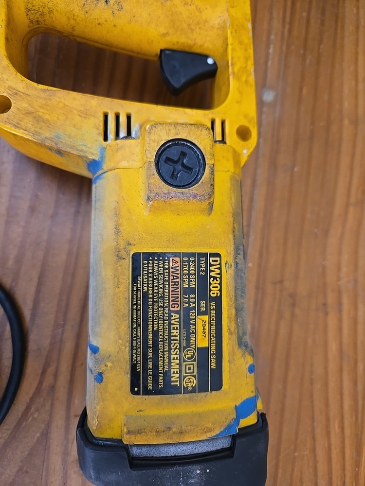 dewalt corded reciprocating saw Dw306