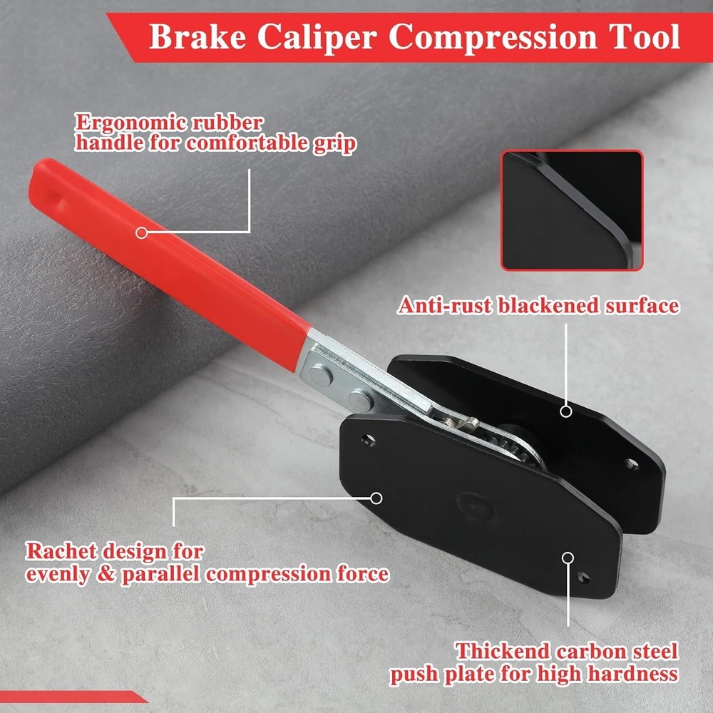 Brake Caliper Compression Tool 360°Adjustable Press Tool, Disc...