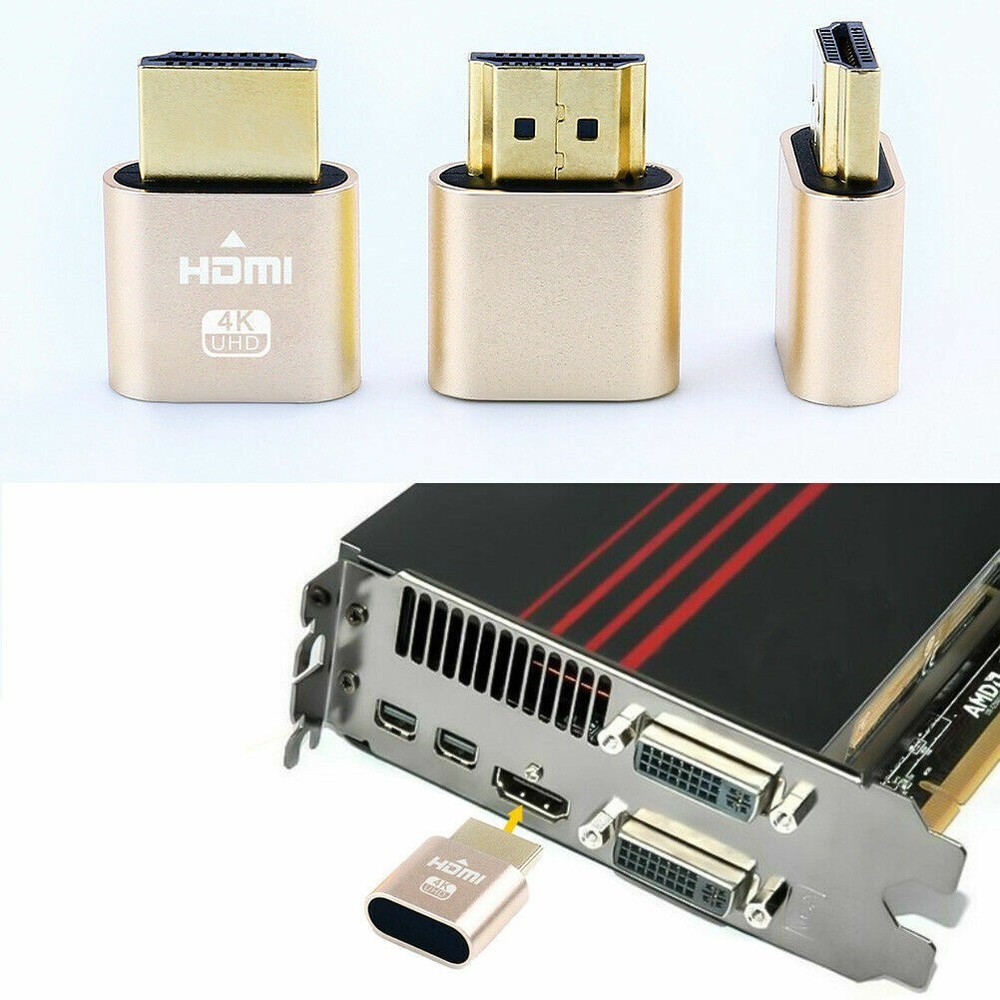 2 Pack HDMI Dummy Plug 4K Display Emulator Windows Mac OSX Linux fit-Headless