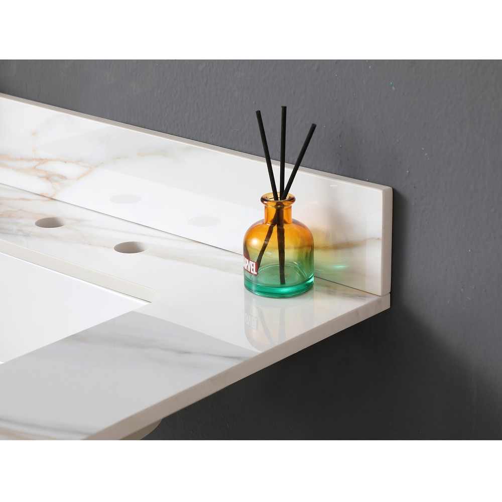 31Inch Marble Vanity Top Sintered Stone Undermount Rectangular Sink Backsplash
